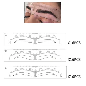 Трафареты для микроблейдинга бровей 48 шт., наклейка, Перманентный макияж, принадлежности, одноразовая форма для бровей, руководство для рисования