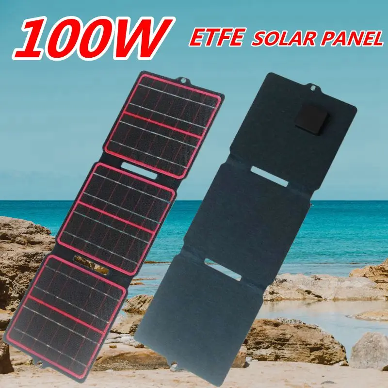 

Водонепроницаемая складная солнечная панель ETFE, 100 Вт, 2 USB, 5 В