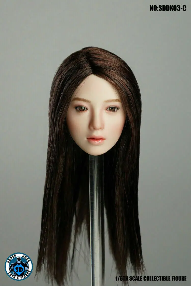 

1/6 SDDX03 A/B/C/D Female Movable Eyes Pale Head Sculpt Fit 12" Ph Body Action Figure
