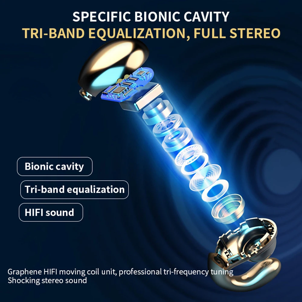 S19 наушники беспроводные Bluetooth V5.0 костная проводимость HiFi музыкальные игровая
