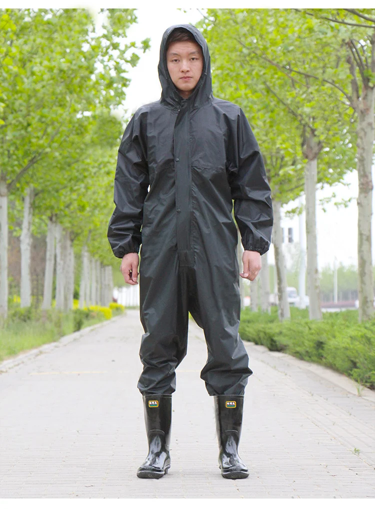 

Working Coveralls Waterproof Hooded Raincoat Overalls Anti-oily Dust-proof Paint Spray clothing Hood Protective Work clothes