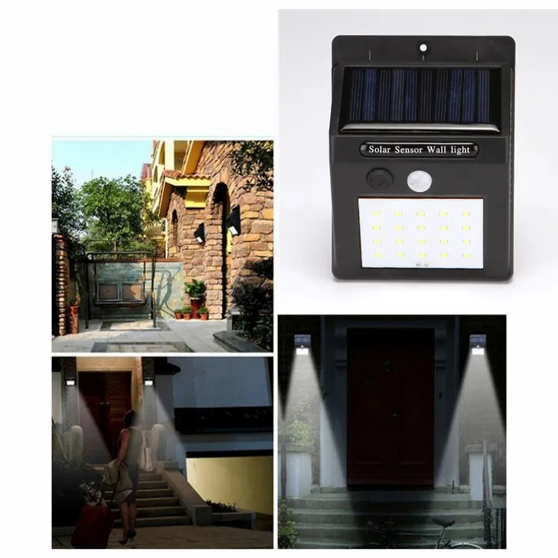 

20/144 LED Wall Light Solar Light Outdoor Solar Lamp PIR Motion Sensor Solar Powered Sunlight Street Light for Garden Decoration