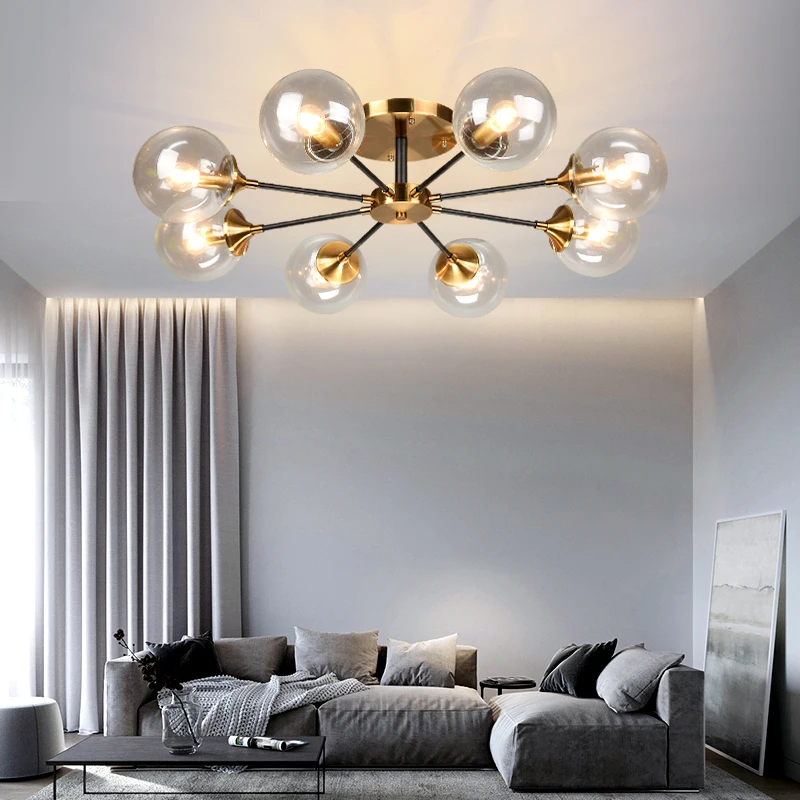 Современная гостиная светодиодный Люстра дымчато серый/прозрачный Стекло