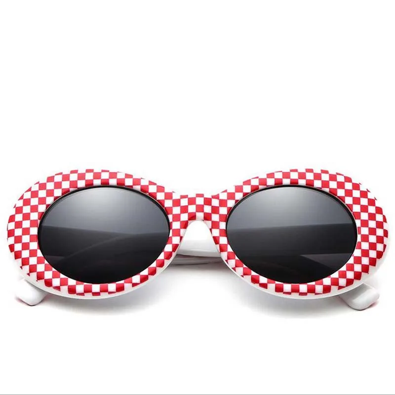 

Women Oval Goggles Men Fashion Sunglasses Female Male Oval Sun Glasses Black White Red Eyewear UV400