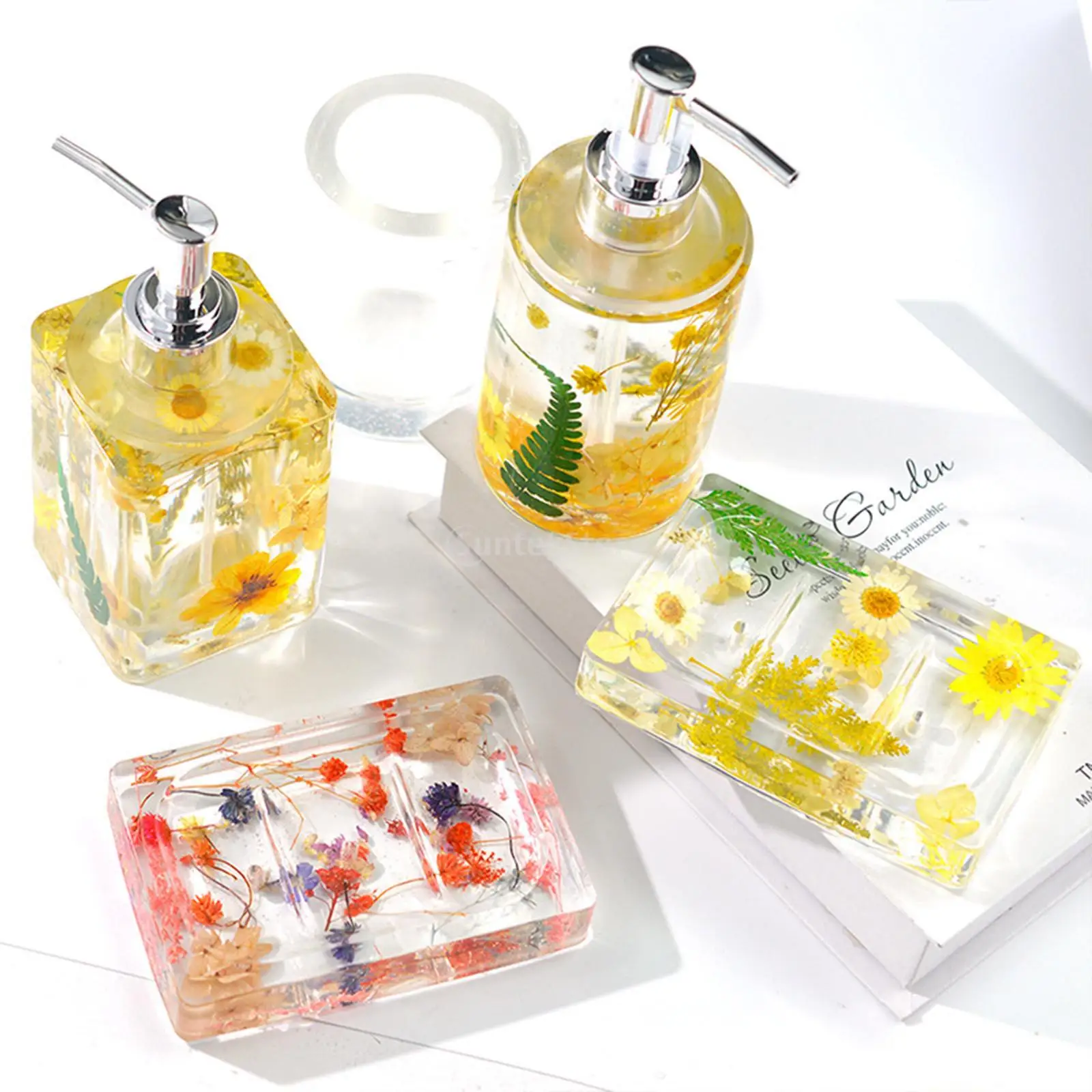 

Силиконовый флакон с помпой, форма для косметических духов бутылка для мыла для рук, коробка для хранения, украшения, изделия из смолы, с 2 насосами