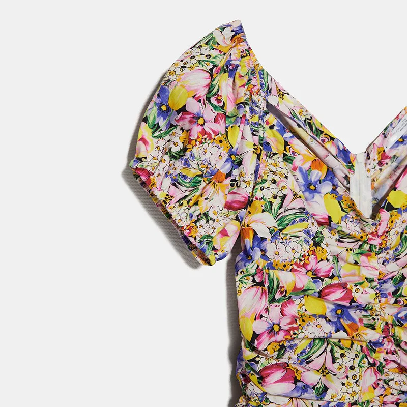 Женское платье Весна/Лето 2020 новое модное милое плиссированное с цветочным