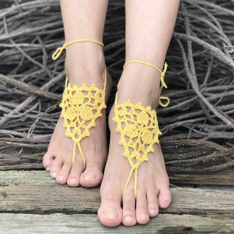 LOOZYKIT вязаный крючком пляжный свадебный браслет сандалии обувь для бассейна