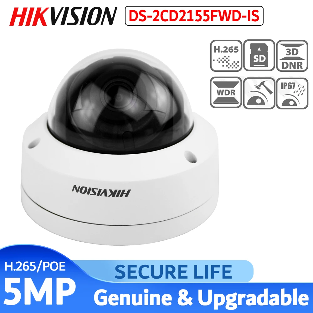 Английская версия DS-2CD2155FWD-IS 5MP Сеть мини купольная CCTV камера POE SD карта аудио H.265+ IP камера безопасности