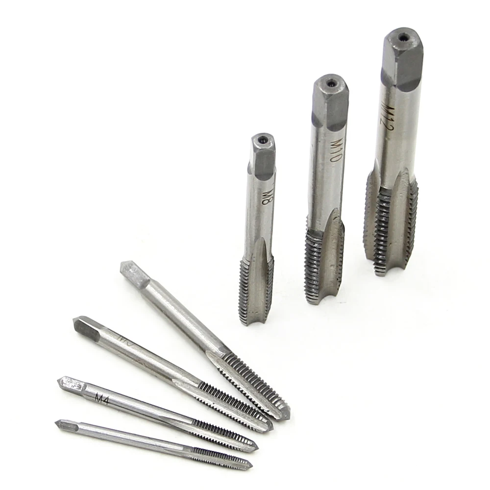 M3 M12 семь штук ручной Метчик квадратная ручка набор прямых паз нарезающий и