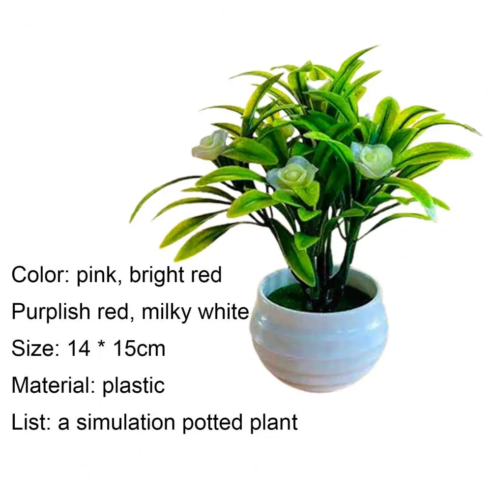 

Artificial Plant Pot Hibiscus Flower Hotel Garden Decor Plastic Colorful Imitation Flower Pot for Home