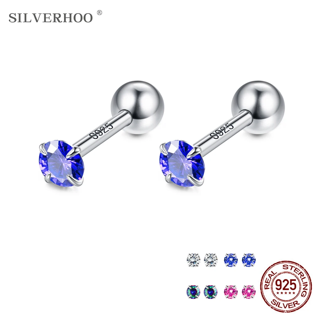 Серьги SILVERHOO из стерлингового серебра 925 пробы женские разноцветные