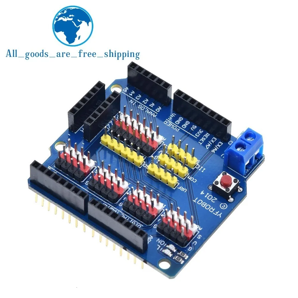 TZT V5 Датчик Щит Плата расширения щит для Arduino UNO R3 V5.0 электронный модуль Датчик Щит V5 Плата расширения