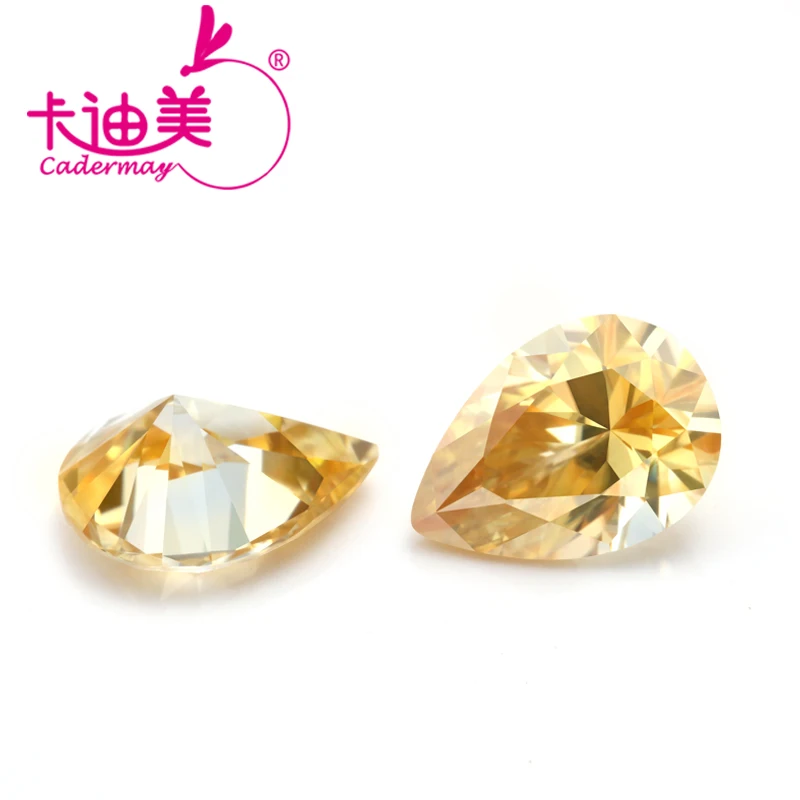 CADERMAY Factory Price Loose Pear Cut Moissanite Stones 5x8mm 1ct Yellow Color Synthetic Lab Created Diamond Gemstone for Jewel - купить по