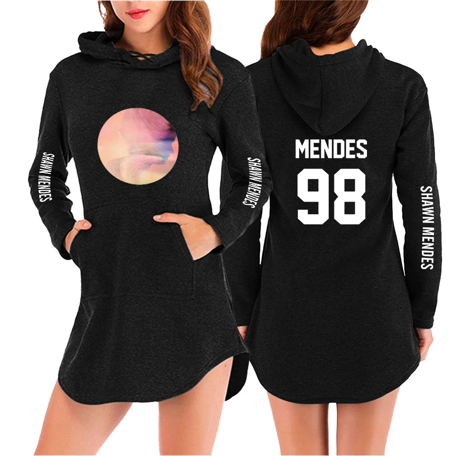 Senorita Camila Cabello и shawn mendes печатных Harajuku толстовки платье осень/летнее для женщин с