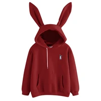 yldsgs 2020 autumn winter women hoodies kawaii rabbit ears fashion hoody casual solid color warm sweatshirt hoodies for women