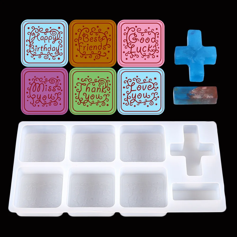 

DIY Crystal Epoxy English Seal Mold, Mirror Silicone Mold, Five-pointed Star Epoxy Creative Handmade Stamp Model