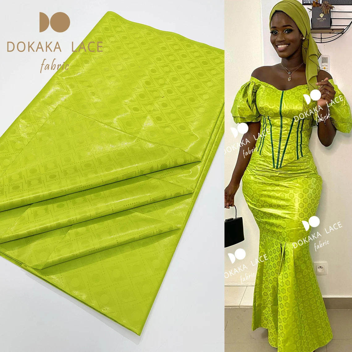 

5 Yards Luxury Green Shining Basin Riche Fabric 27 Color Austria Quality High Quality Guinea Brocade Shadda Fabric For Wedding