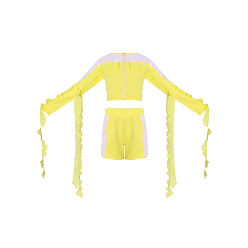 

Fashion Hip Hop Dance Costumes Kids Long Sleeve Jazz Stage Rave Outfit Girls Street Dance Practice Performance Clothing DC2988