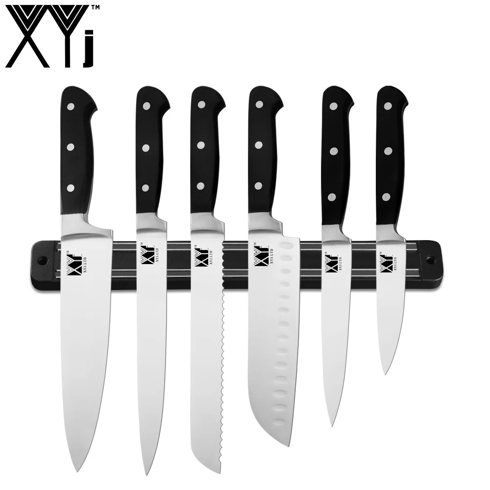 B.7PCS SET XYj 9 шт. набор кухонных ножей инструмент заточка для ножниц 8 ''подставка для ножей шеф-повара нож для нарезки хлеба Santoku нож для очистки овощей инструмент для приготовления пищи - Цвет: B.7PCS SET