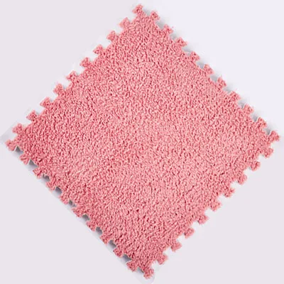 dark pink 10 шт./1 Набор 30*30*1 см EVA плюшевые игровые коврики-пазлы пена мохнатый бархатный ковер декоративная детская комната для ползания игрушки 9 цветов - Цвет: dark pink