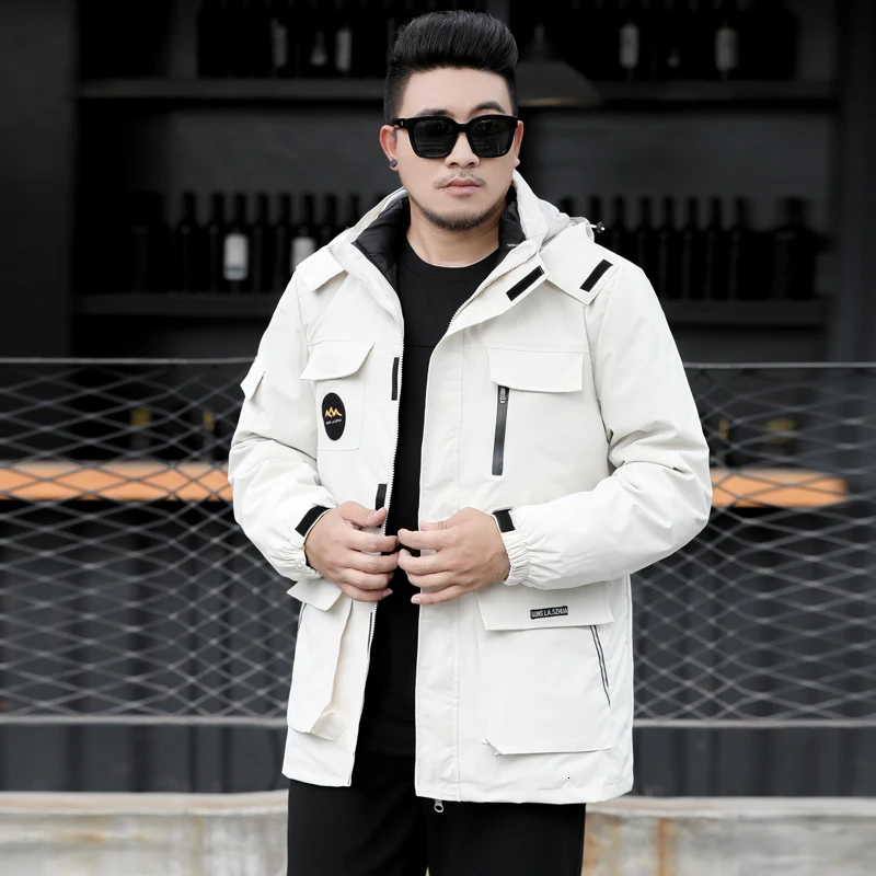 

large plus size 10XL 9XL 8XL Waterproof Winter Jacket Men Warm 2 in 1 Parkas Windproof Detachable Hood Thicken Winter Coa