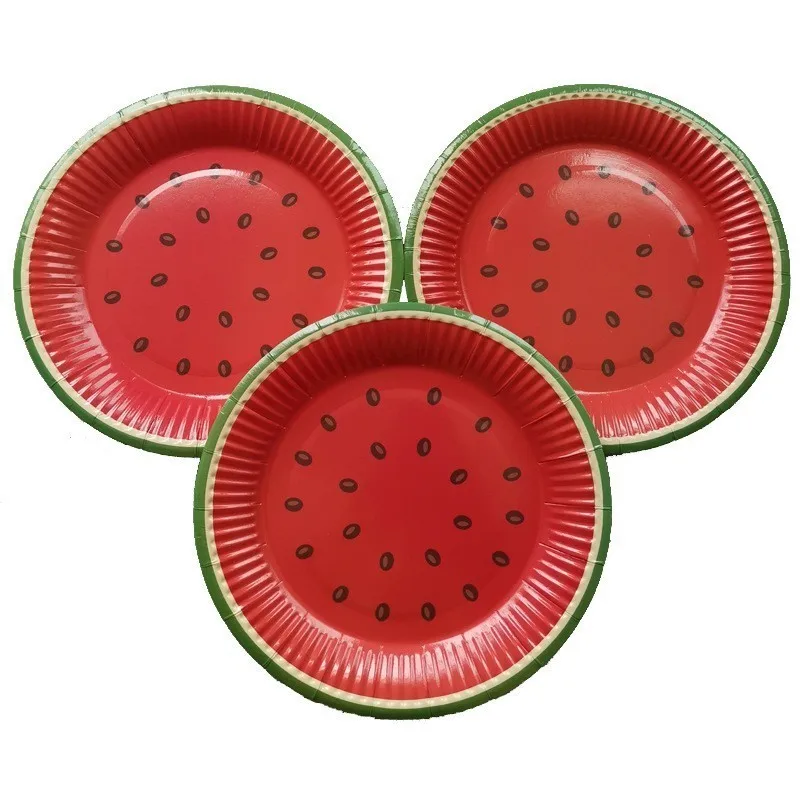 10 шт. бумажная тарелка с рисунком арбуза 7 дюймов для украшения детских вечеринок