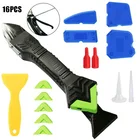 16 шт. силиконовый инструмент для удаления швов, герметик для отделки, набор гладких скребков, инструменты со швом-лентой, набор пластиковых ручных инструментов, аксессуары