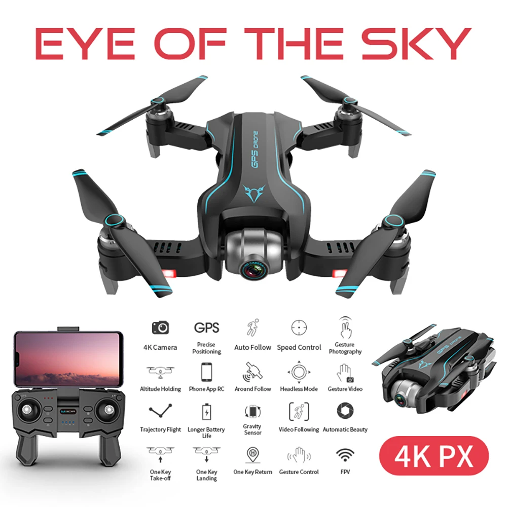 S20 GPS мини дрона с дистанционным управлением Камера 4K приложение следите за режим