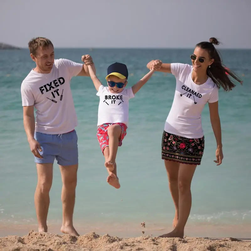 Фиксированная очищенная поломанная забавная подходящая футболка для отца