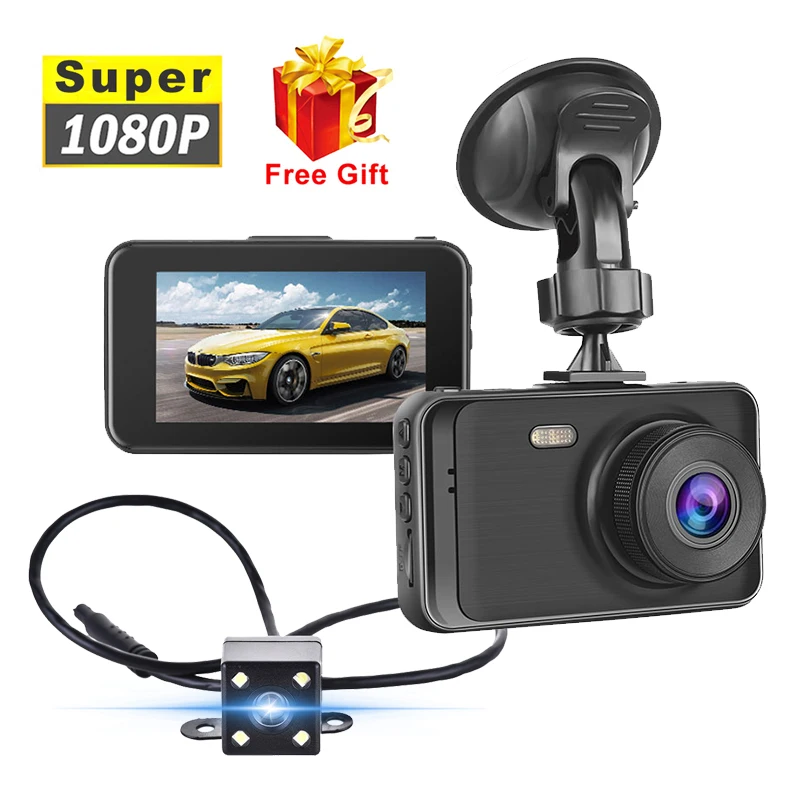 

Car DVR Dash Camera Rear View Dual Lens 1080P 3" Full HD Cycle Recording G-Sensor Dash Cam Video Recorder Dashcam
