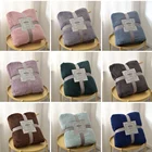 Мягкое теплое фланелевое одеяло s для кровати, однотонное розовое, синее, серое, Коралловое флисовое Норковое покрывало для дивана, покрывало, пушистое Клетчатое одеяло, Декор