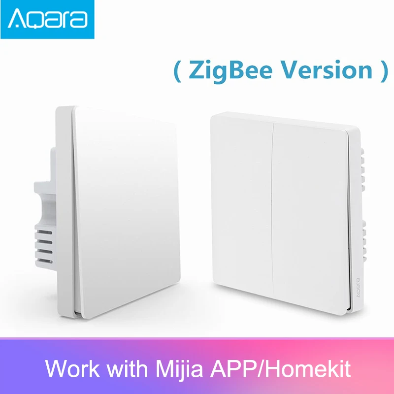 Светильник для умного дома Aqara Mijia, беспроводной настенный выключатель ZigBee с одним нулевым проводом через приложение для смартфона