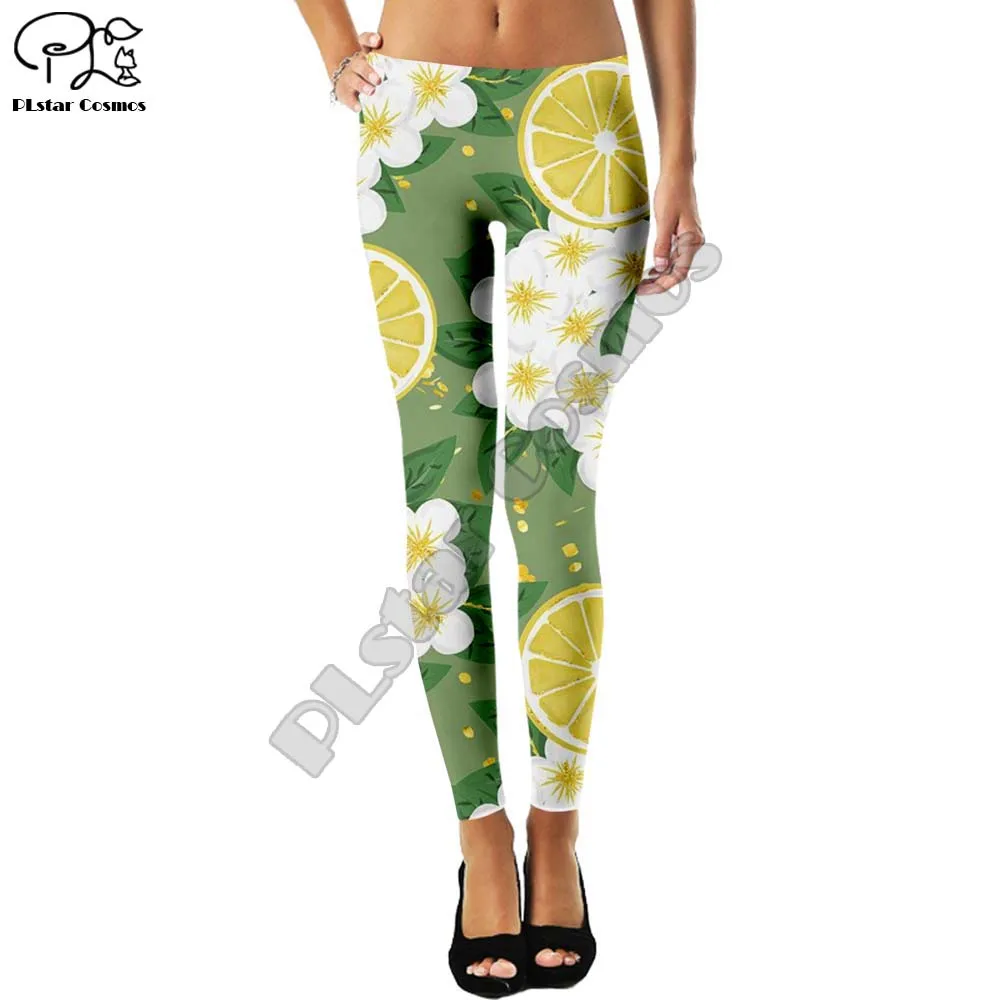 Красочные Леггинсы образец Женская пищевой конфеты фруктового шить леггинсы с цифровой печатью брюки