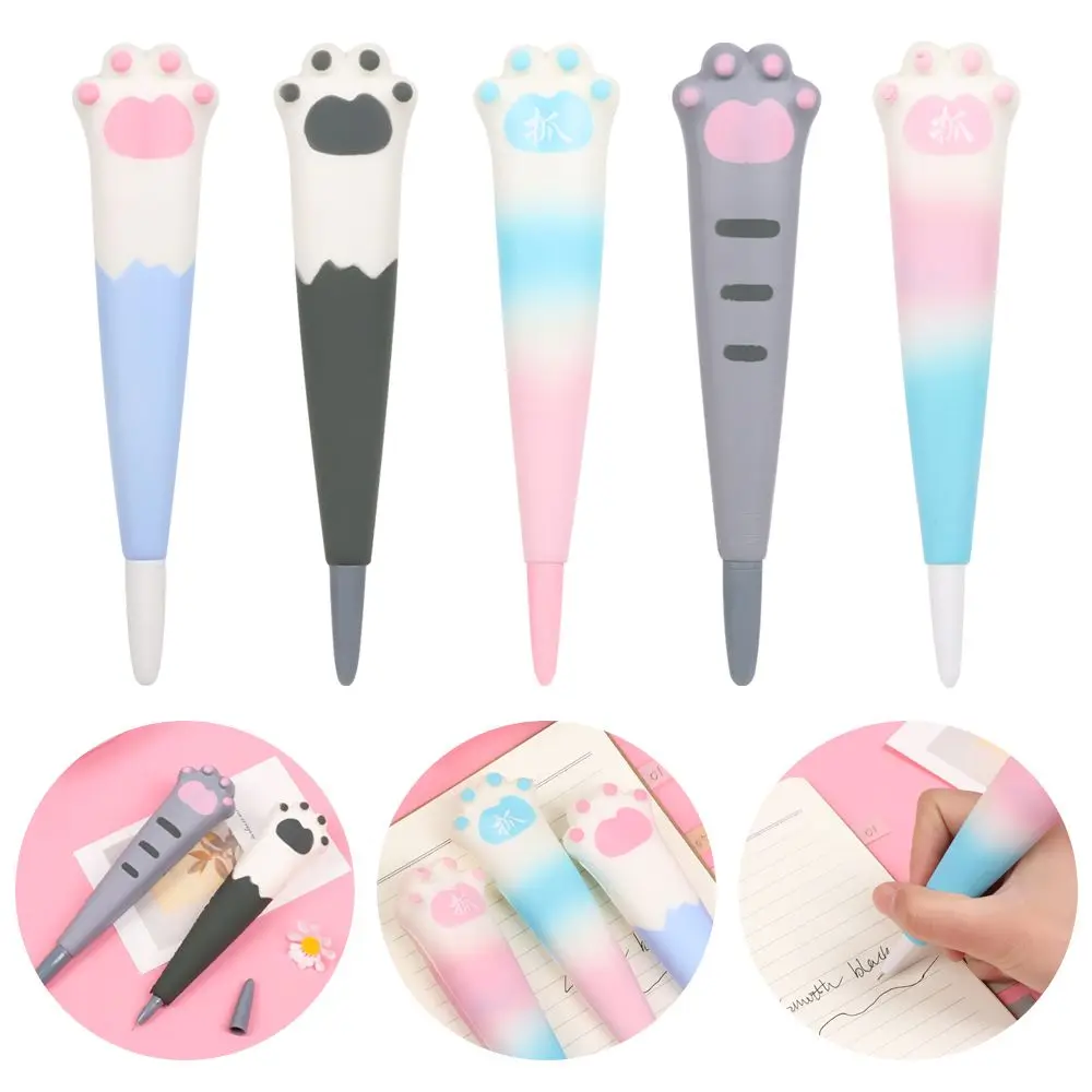 

1Pc 05mm Black Ink Cat Paw Gel Pens Foam Reduce Stress Pressure Pen Neutral Pencil Cartoon Pencils Signature Writing Supplies