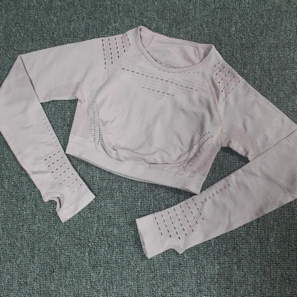 2020 безупречные вязаные топы с ушками для йоги тренировок длинным рукавом женщин