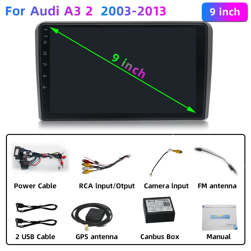 $107.30 LUBELA-2din Android 10.0 Car Radio GPS Multimedia Video Player Bluetooth FM Stereo Autoradio For Audi A3 2003-2013 8P S3 Carplay