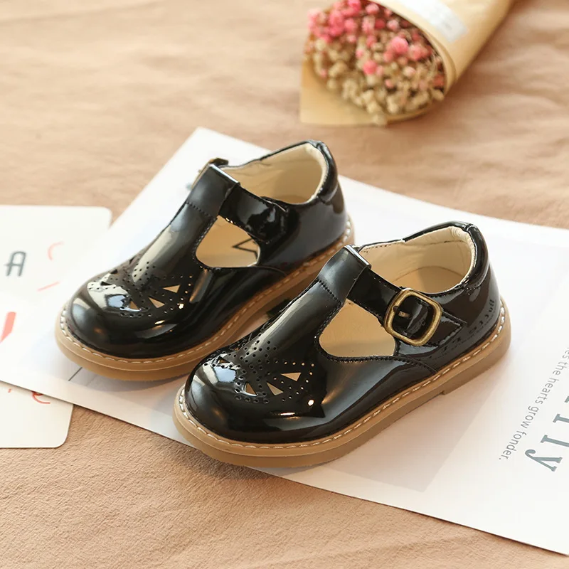 

Girls Leather Shoes Autumn Solid Color Flat Sneakers Kids Shoes for Girl Princess Baby Dancing Shoes Children Wedding Shoes