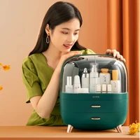 transparent cosmetic storage box creative makeup drawer organizer bathroom jewelry nail polish container desktop beauty case