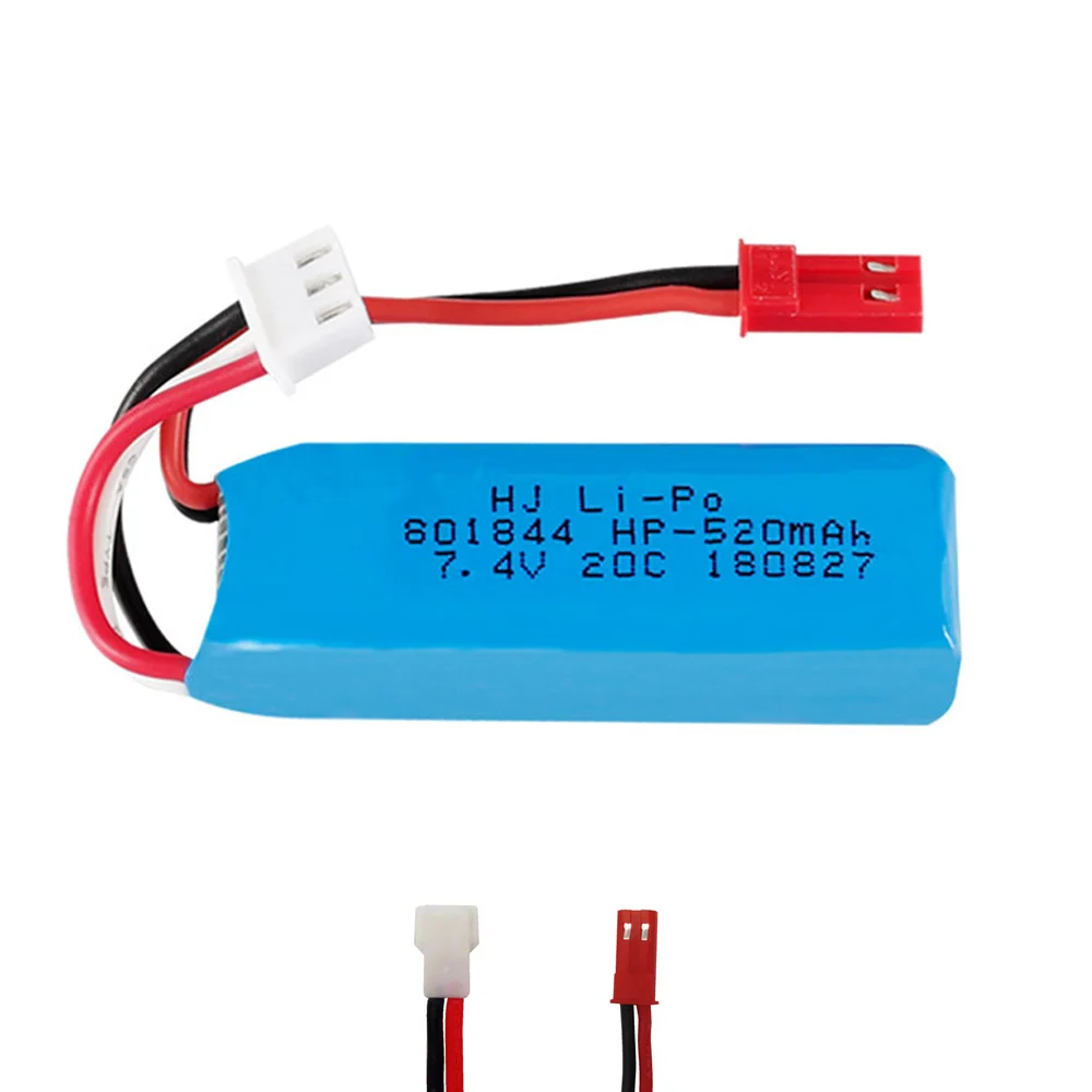 7,4 В 520 мАч 801844 литий-полимерная батарея для XKA600 WLtoys K969 K989 K999 P929 P939 A202 A212 A222 A232 A242 A252 Радиоуправляемая машина вертолет игрушки