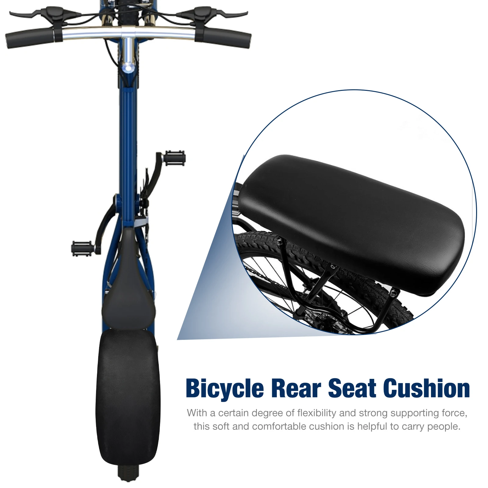 

Bicycle rear seat cushion 36x16x4.5cm mountain road bike rear seat cushion soft shock-absorbing leather thick seat cover #W