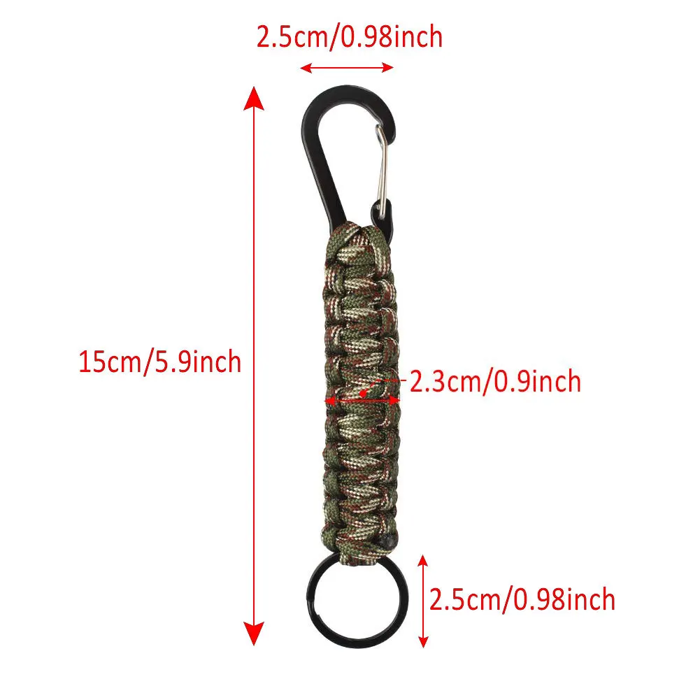 

Outdoor Umbrella Rope Corkscrew Car Keychain Climb Keychain Tactical Survival Tool Carabiner Hook Cord Backpack Buckle 5PC
