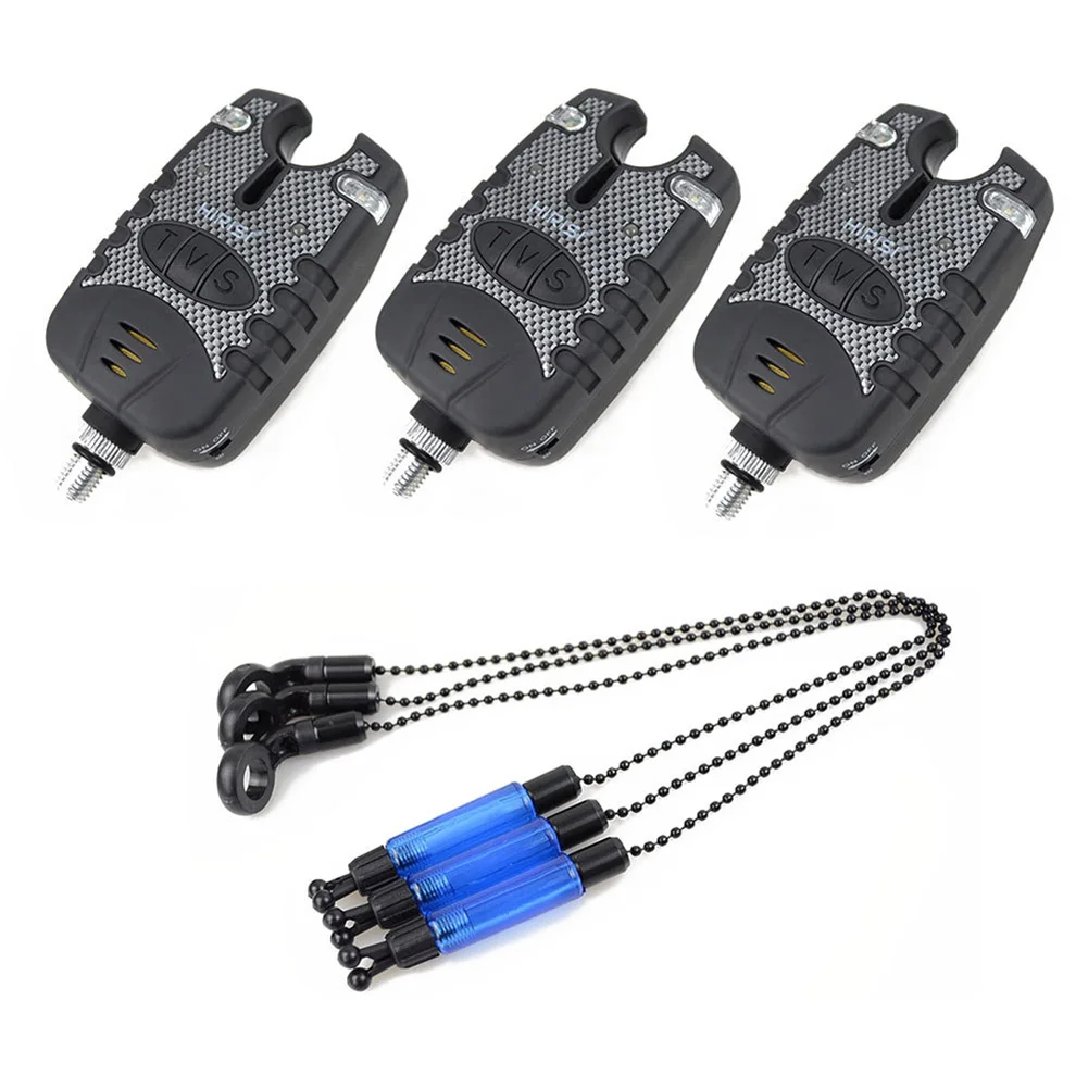 

Fishing Bite Alarms Adjustable Volume Sensitivity Sound and Light with Swinger and Tackle Case