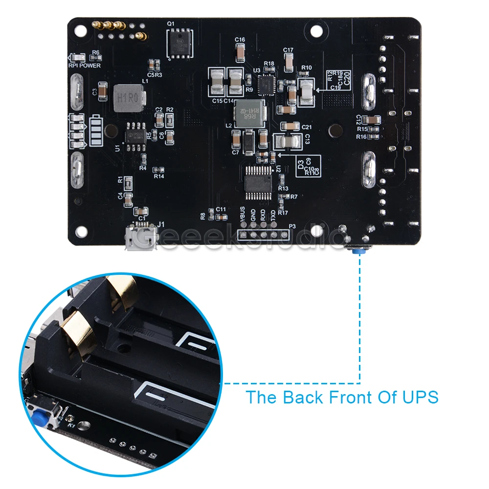 Новое UPS устройство питания расширенное два порта USBA для Raspberry Pi 4 B/3B+/3B, совместимо с батареей 18650(не входит в комплект