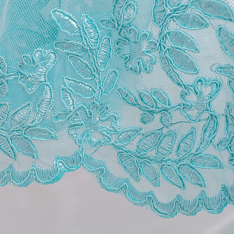 

Flower Girls Dresses Illusion Sleeveless Pearls Tulle Lace O-Neck Knee-Length Appliques Embroidery Kids Party Princess Gown F425