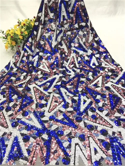 

African Organza Lace Fabric High Quaity Sequins Fabric Embroidery Tulle Lace Fabric For African Party dress DPAU311