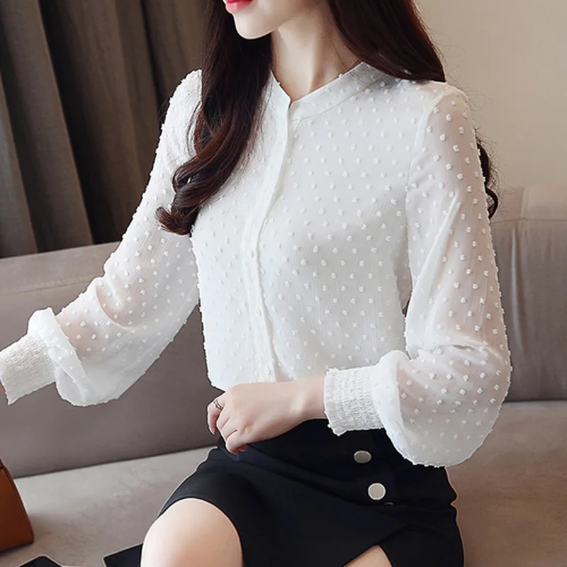 

Fashion Woman Blouses 2021 Spring Long Sleeve Women Shirts White Blouse Tops Office Work Wear Women Blouse Shirt Blusas 0974 60
