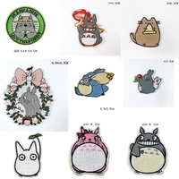 cartoon full embroidered totoro iron on embroidered clothes patches for clothing stickers garment wholesale patches