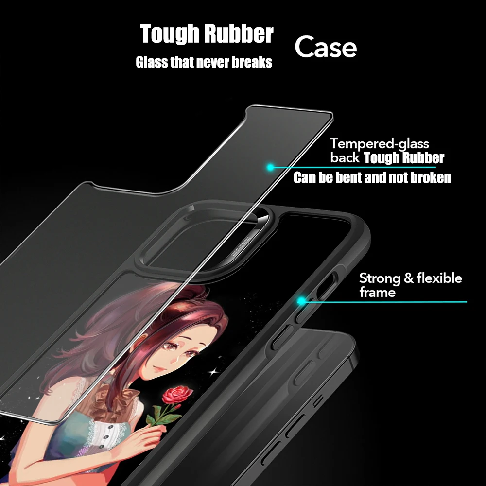 Резиновый чехол Yaoyorozu для iPhone 12 11 Pro Max XS 8 7 6 6S Plus X 5S SE 2020 XR 12Mini Momo |