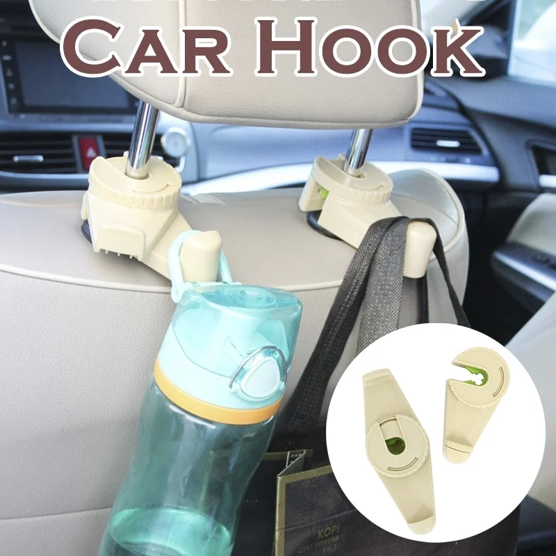 

Car Headrest Hook Seat Back Hanger for Bag Handbag Purse Grocery Cloth Portable 2in1 Multifunction Clips Hooks