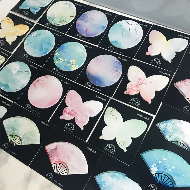 2 упаковки в ретро китайском стиле блокнот бумажные сообщения закладки для